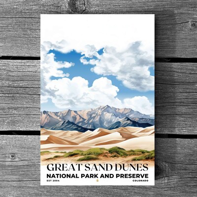 Great Sand Dunes National Park and Preserve Poster, Travel Art, Office Poster, Home Decor | S4 - image3